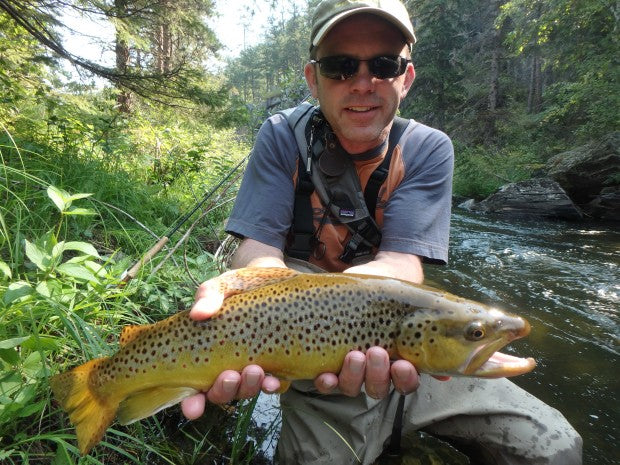 Jay with a big Black Hills Brown caught on the Easy-Nymph Rig!